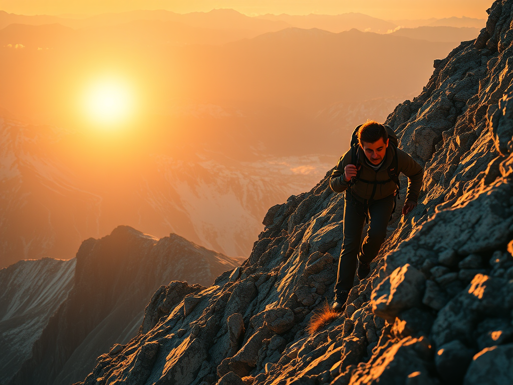 It's man climbing that mountain and never giving up, that is the definition of perseverance.